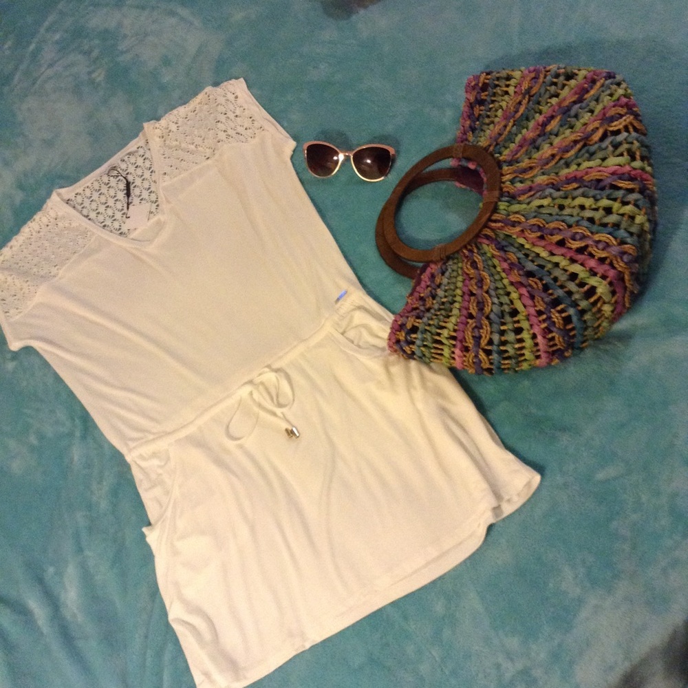 NWT CALVIN KLEIN WHITE TUNIC SWIMSUIT COVER UP